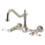 Bel-Air Double-Handle 2-Hole Wall-Mount Bridge Kitchen Faucet