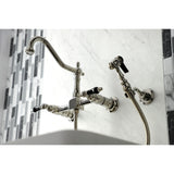 Duchess Two-Handle 2-Hole Wall Mount Bridge Kitchen Faucet with Brass Sprayer