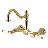 Bel-Air Double-Handle 2-Hole Wall-Mount Bridge Kitchen Faucet