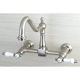 Bel-Air Double-Handle 2-Hole Wall-Mount Bridge Kitchen Faucet