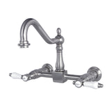 Bel-Air Double-Handle 2-Hole Wall-Mount Bridge Kitchen Faucet