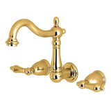 Heritage Double-Handle 3-Hole Wall Mount Bathroom Faucet