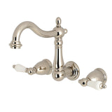 Heritage Double-Handle 3-Hole Wall Mount Bathroom Faucet