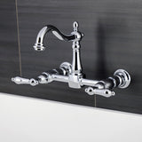 Heritage Two-Handle 2-Hole Wall Mount Kitchen Faucet