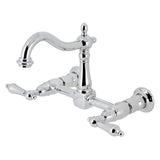 Heritage Double-Handle 2-Hole Wall-Mount Bridge Kitchen Faucet