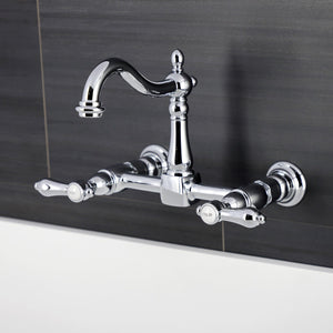 Heirloom Two-Handle 2-Hole Wall Mount Kitchen Faucet