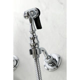 Duchess Two-Handle 2-Hole Wall Mount Bridge Kitchen Faucet with Brass Sprayer