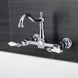 Heritage Two-Handle 2-Hole Wall Mount Kitchen Faucet