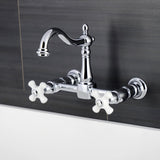 Heritage Double-Handle 2-Hole Wall-Mount Bridge Kitchen Faucet