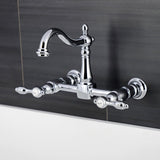 Tudor Two-Handle 2-Hole Wall Mount Kitchen Faucet