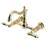 Heritage Double-Handle 2-Hole Wall-Mount Bridge Kitchen Faucet