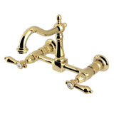 Heirloom Two-Handle 2-Hole Wall Mount Kitchen Faucet