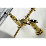 Duchess Two-Handle 2-Hole Wall Mount Bridge Kitchen Faucet with Brass Sprayer