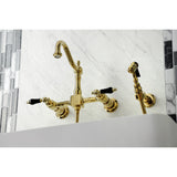 Duchess Two-Handle 2-Hole Wall Mount Bridge Kitchen Faucet with Brass Sprayer