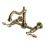 Tudor Two-Handle 2-Hole Wall Mount Kitchen Faucet