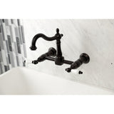 Heritage Two-Handle 2-Hole Wall Mount Kitchen Faucet