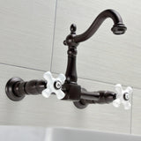 Heritage Double-Handle 2-Hole Wall-Mount Bridge Kitchen Faucet