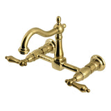 Heritage Two-Handle 2-Hole Wall Mount Kitchen Faucet