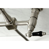 Duchess Two-Handle 2-Hole Wall Mount Bridge Kitchen Faucet with Brass Sprayer