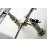 Duchess Two-Handle 2-Hole Wall Mount Bridge Kitchen Faucet with Brass Sprayer