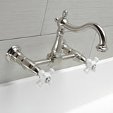 Heritage Double-Handle 2-Hole Wall-Mount Bridge Kitchen Faucet