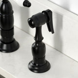 Bel-Air Two-Handle 4-Hole Deck Mount Bridge Kitchen Faucet with Brass Side Sprayer