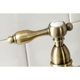 Tudor Two-Handle 4-Hole Deck Mount Bridge Kitchen Faucet with Brass Side Sprayer