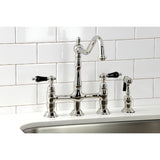 Duchess Two-Handle 4-Hole Deck Mount Bridge Kitchen Faucet with Brass Side Sprayer