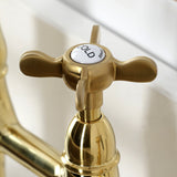 Essex Two-Handle 4-Hole Deck Mount Bridge Kitchen Faucet with Brass Side Sprayer