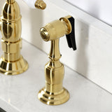 Bel-Air Two-Handle 4-Hole Deck Mount Bridge Kitchen Faucet with Brass Side Sprayer