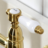 Bel-Air Two-Handle 4-Hole Deck Mount Bridge Kitchen Faucet with Brass Side Sprayer