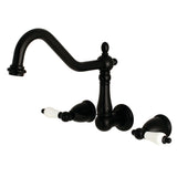 Heritage Two-Handle 3-Hole Wall Mount Kitchen Faucet