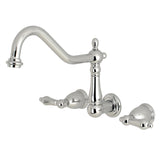 Heritage Two-Handle 3-Hole Wall Mount Kitchen Faucet