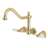 Heritage Two-Handle 3-Hole Wall Mount Kitchen Faucet