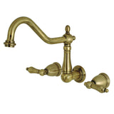 Heritage Two-Handle 3-Hole Wall Mount Kitchen Faucet