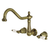 Heritage Two-Handle 3-Hole Wall Mount Kitchen Faucet