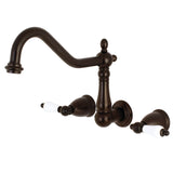 Heritage Two-Handle 3-Hole Wall Mount Kitchen Faucet