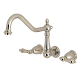 Heritage Two-Handle 3-Hole Wall Mount Kitchen Faucet