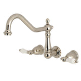 Heritage Two-Handle 3-Hole Wall Mount Kitchen Faucet