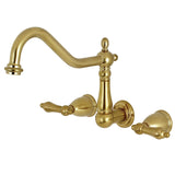 Heritage Two-Handle 3-Hole Wall Mount Kitchen Faucet