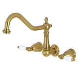 Heritage Two-Handle 3-Hole Wall Mount Kitchen Faucet