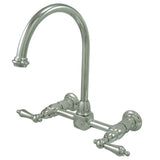 Restoration Two-Handle 2-Hole Wall Mount Bridge Kitchen Faucet