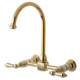 Restoration Two-Handle 2-Hole Wall Mount Bridge Kitchen Faucet