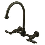 Restoration Two-Handle 2-Hole Wall Mount Bridge Kitchen Faucet