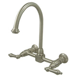 Restoration Two-Handle 2-Hole Wall Mount Bridge Kitchen Faucet