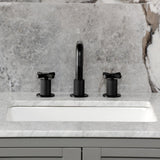 Convergent Two-Handle 3-Hole Deck Mount Widespread Bathroom Faucet with Push Pop-Up Drain