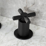 Convergent Two-Handle 3-Hole Deck Mount Widespread Bathroom Faucet with Push Pop-Up Drain