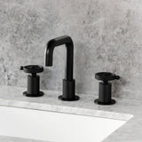 Levante Two-Handle 3-Hole Deck Mount Widespread Bathroom Faucet with Push Pop-Up Drain