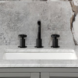 Ostro Two-Handle 3-Hole Deck Mount Widespread Bathroom Faucet with Push Pop-Up Drain