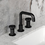 Ostro Two-Handle 3-Hole Deck Mount Widespread Bathroom Faucet with Push Pop-Up Drain